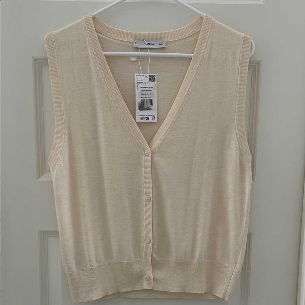 Mango Cream Knit Top NWT